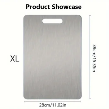 Titanium Cutting Boards for Kitchen Stainless Board 304 Steel Thickened Double Sided Food Grade Portable Fruit Meat Chopping