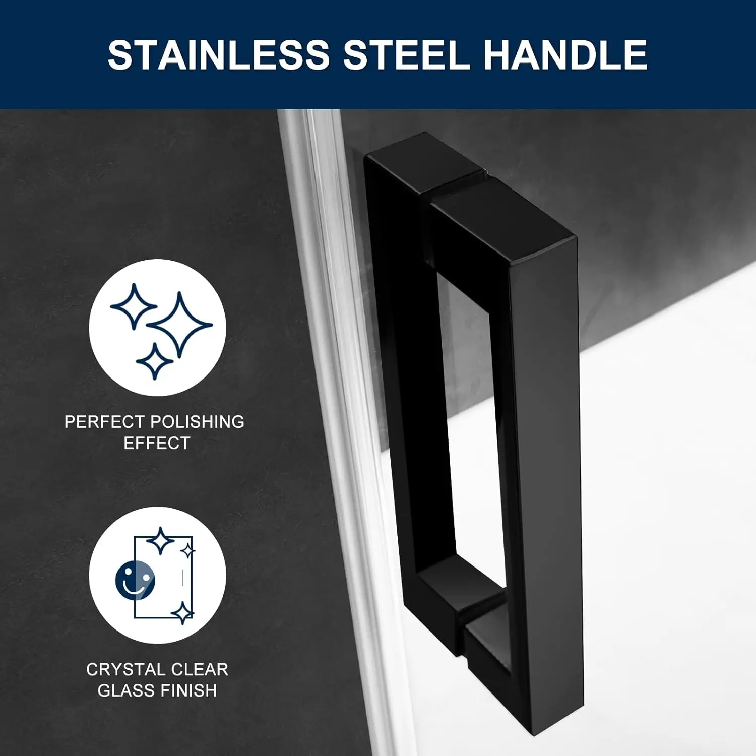 Frameless Sliding Shower Door 60"" W X 74"" H, 5/16"" Tempered Glass Shower Door W/Seal Strip Parts, Handle & Stainless Steel 4