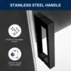 Frameless Sliding Shower Door 60"" W X 74"" H, 5/16"" Tempered Glass Shower Door W/Seal Strip Parts, Handle & Stainless Steel 4