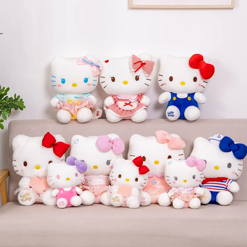 

36cm Kawaii Sanrio Plushie Hello Kitty Plush Doll Stuffed Toy Room Decor Kt Cat Anime Cartoon Pillow Women Birthday Gift Girl