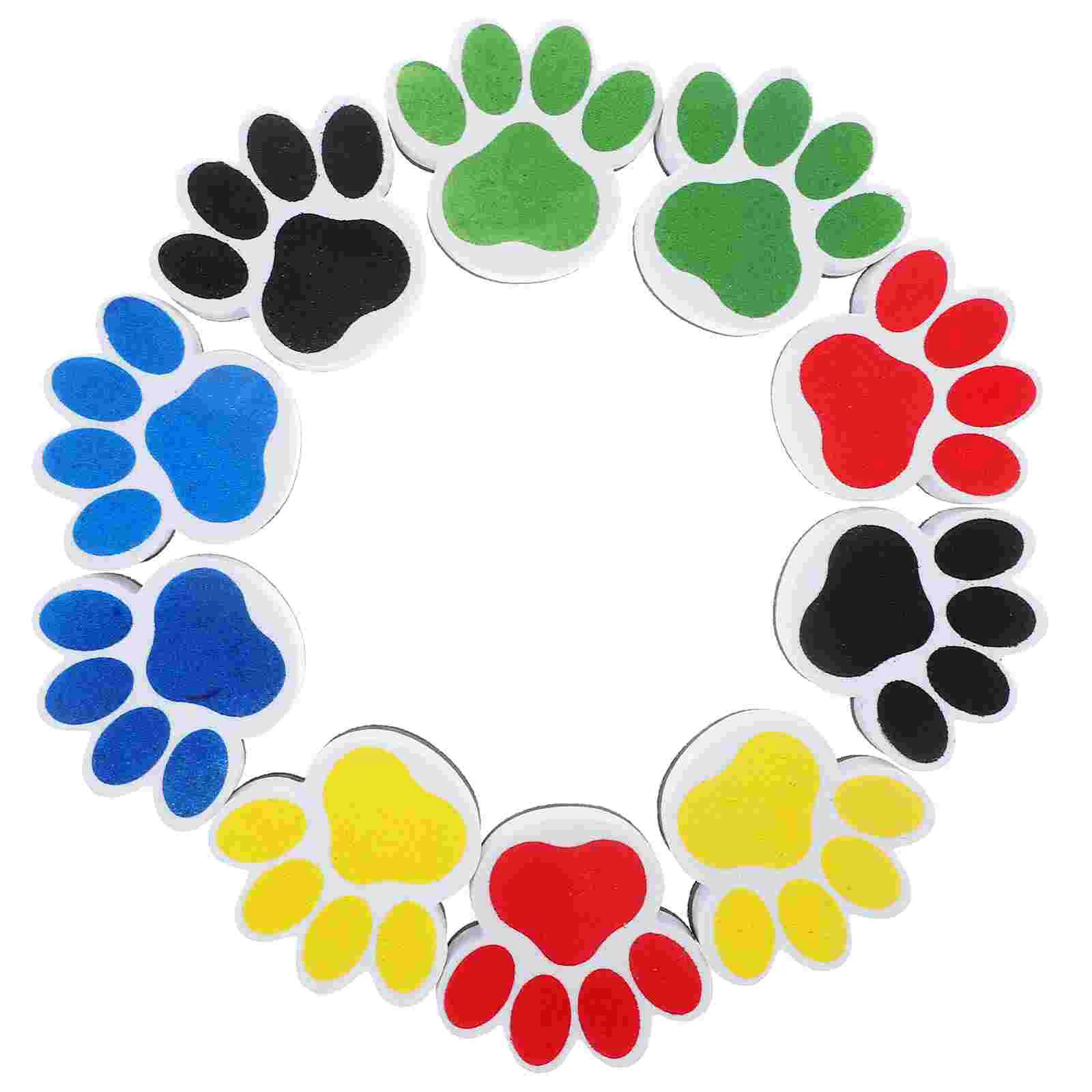 

Magnetic White Board Erasers 10Pcs Paw Print Dry Erase Eraser Chalkboard Cleaner Cartoon Whiteboard Erasers Classroom