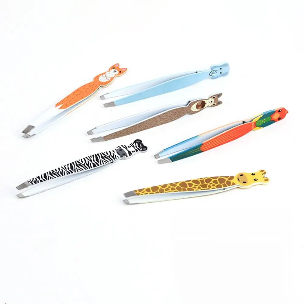 

Cartoon Animals Eyebrow Tweezers Portable Animal Shapes Hair Removal Eyelash Curler Multifunction Cute Eye Brow Clips Women