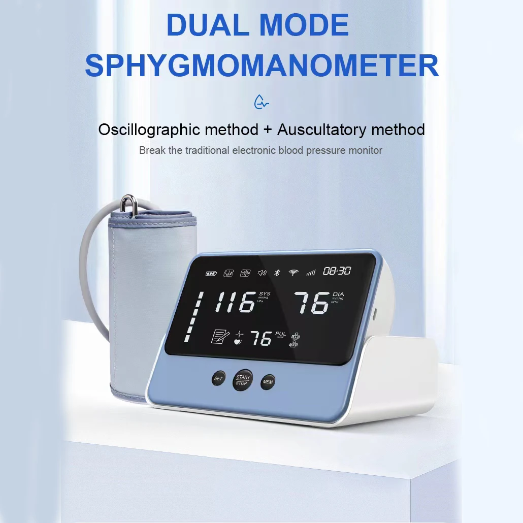 

Intelligent Voice 4.3 Inch LED Screen Broadcast Household Electronic Blood Pressure Monitor One Button Measurement