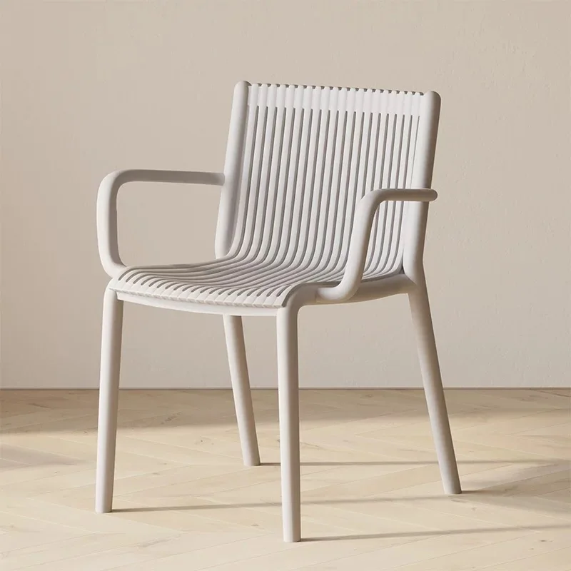 Household small apartment new coffee chair plastic armchair simple cream wind leisure makeup stool