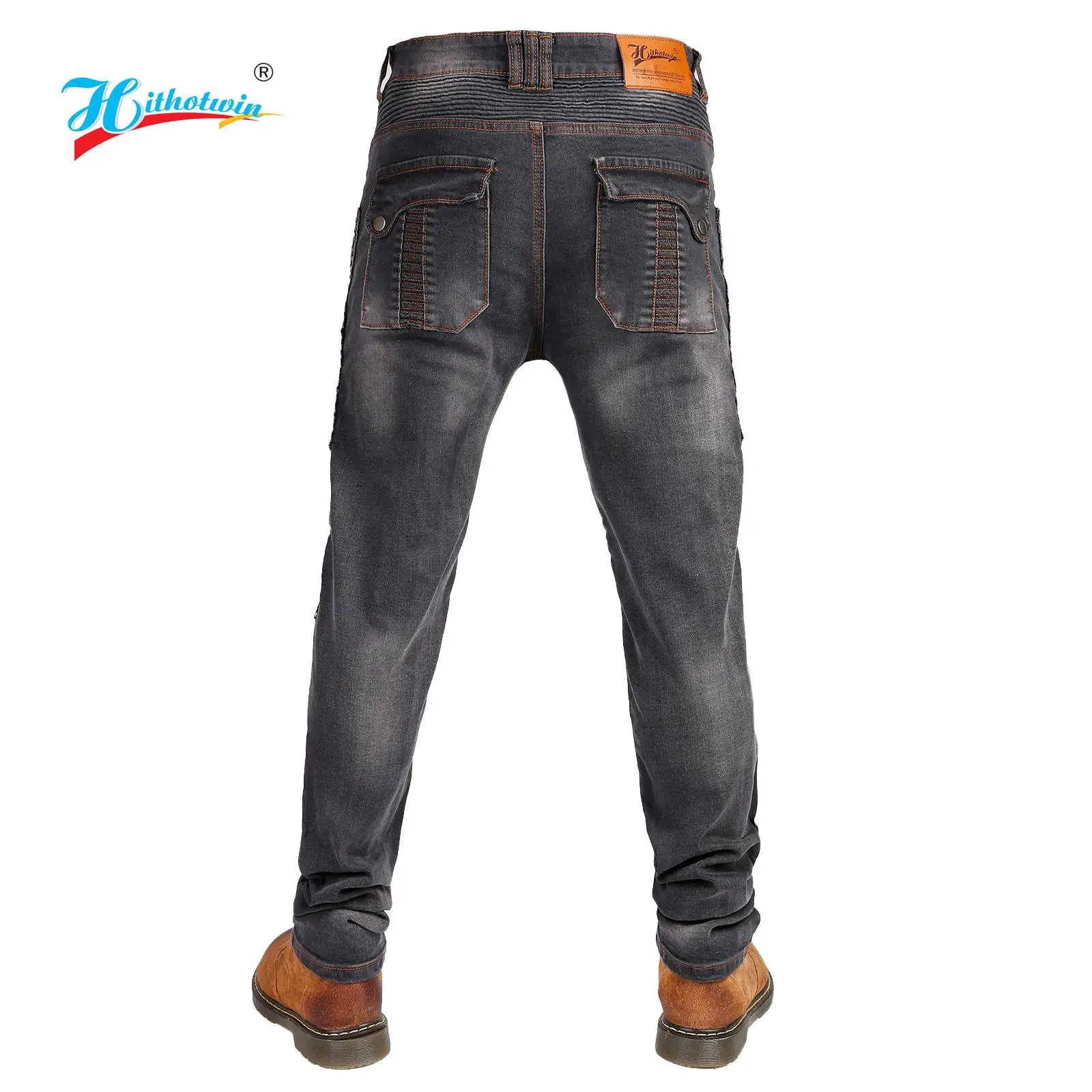 남성 아라미드 모터사이클 진 스모크 블루 방염 라이딩 팬츠 캐주얼 웨어러블 오토바이 바지