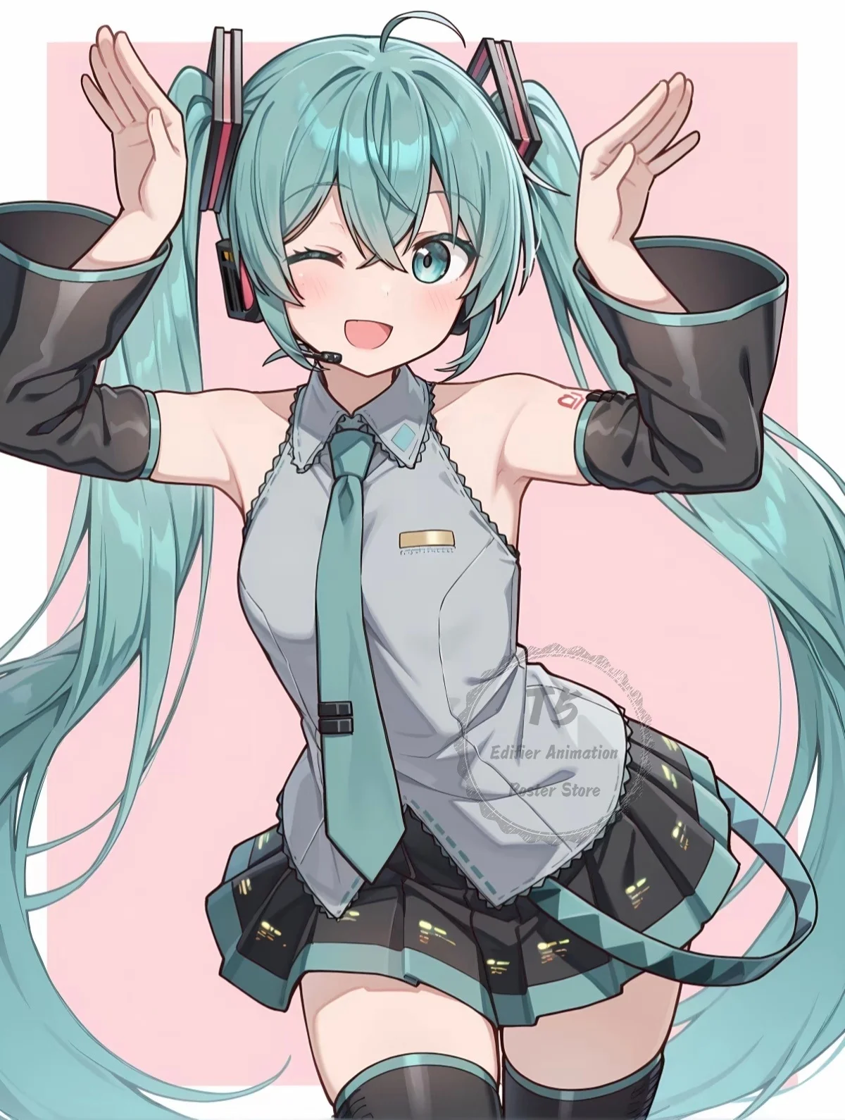 Hatsune Miku HD Art Poster - Vibrant Wall Mural Decor for Bedroom & Living Room, Perfect Gift for Vocaloid Fans