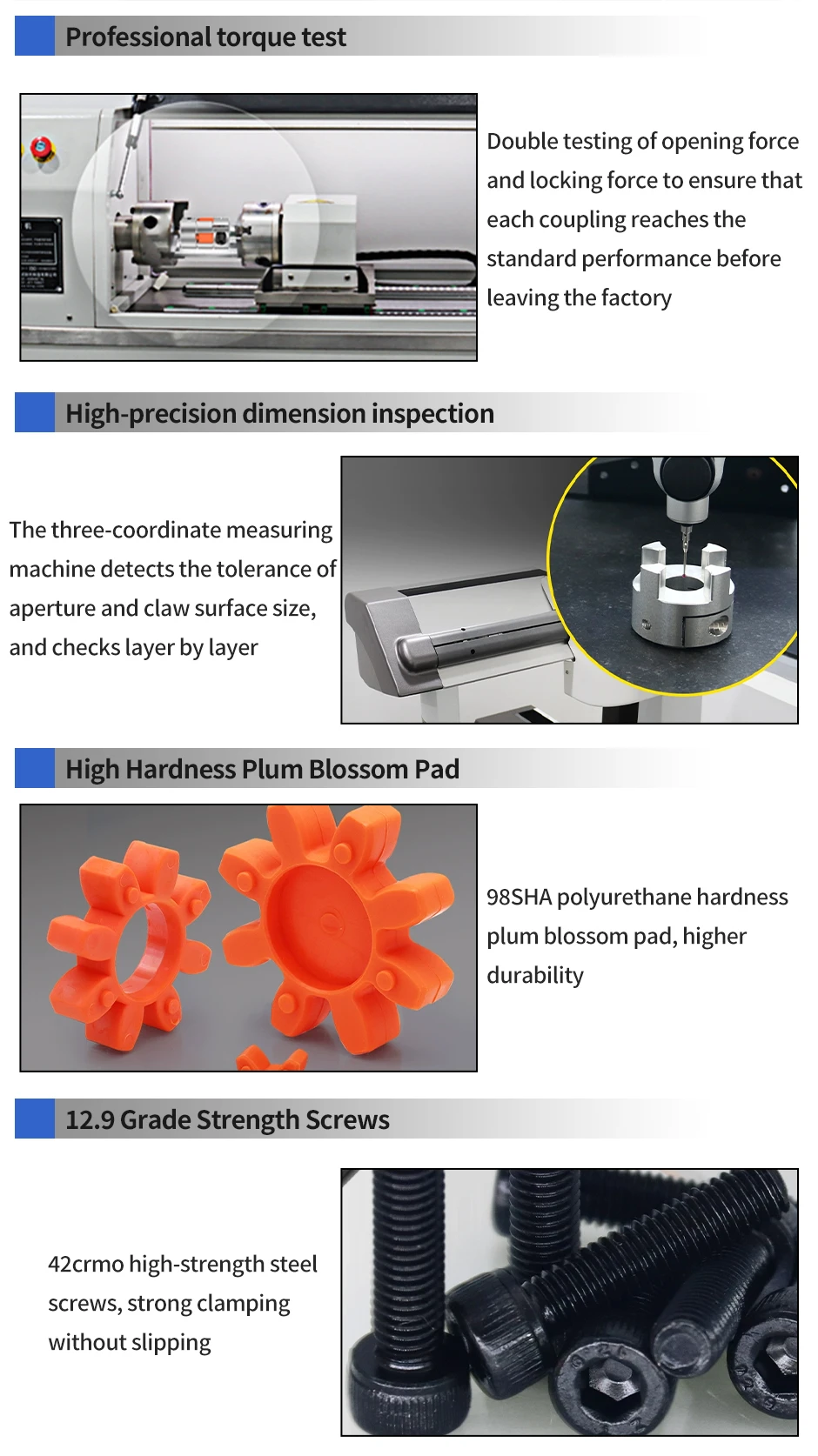 Description Picture 4 of itemGTRIC D35L60 Aluminium Plum Shaft Flexible Coupler 3 Jaws Elastic Spider Motor Encoder Coupling 8/9/10/11/12/14/16/18/20 mm
