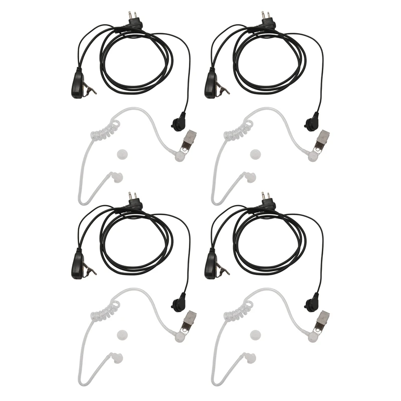 4Pack Fbi Style 2Pin Covert Tubo Acustico Auricolare Ptt Auricolare Per Motorola 2 Vie Radio Gp88S Gp300 Gp68 Gp2000 Gp88