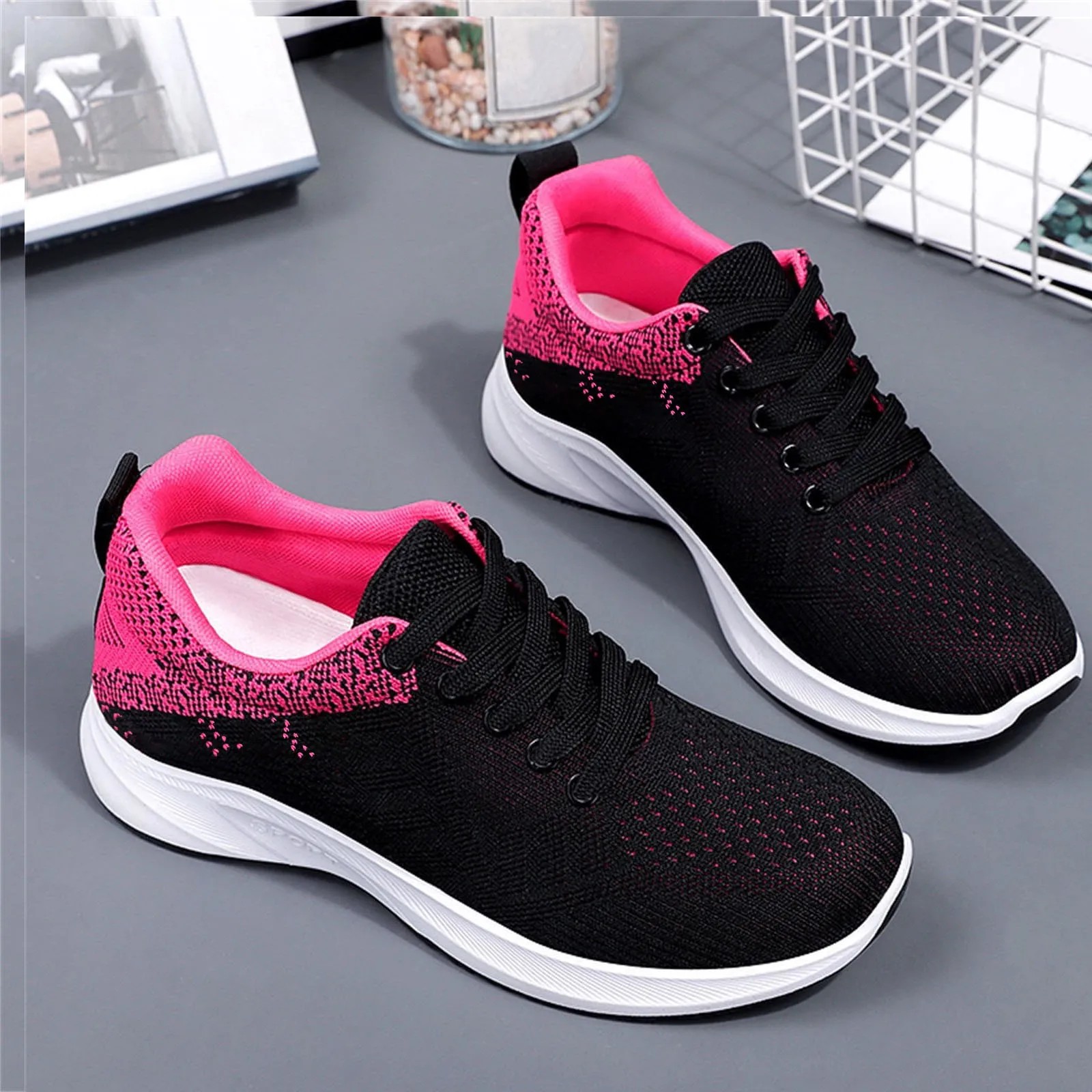 Moda estate e autunno donna maglia piatta traspirante Colorblock Lace Up Casual Style Internationalist Women Sneaker