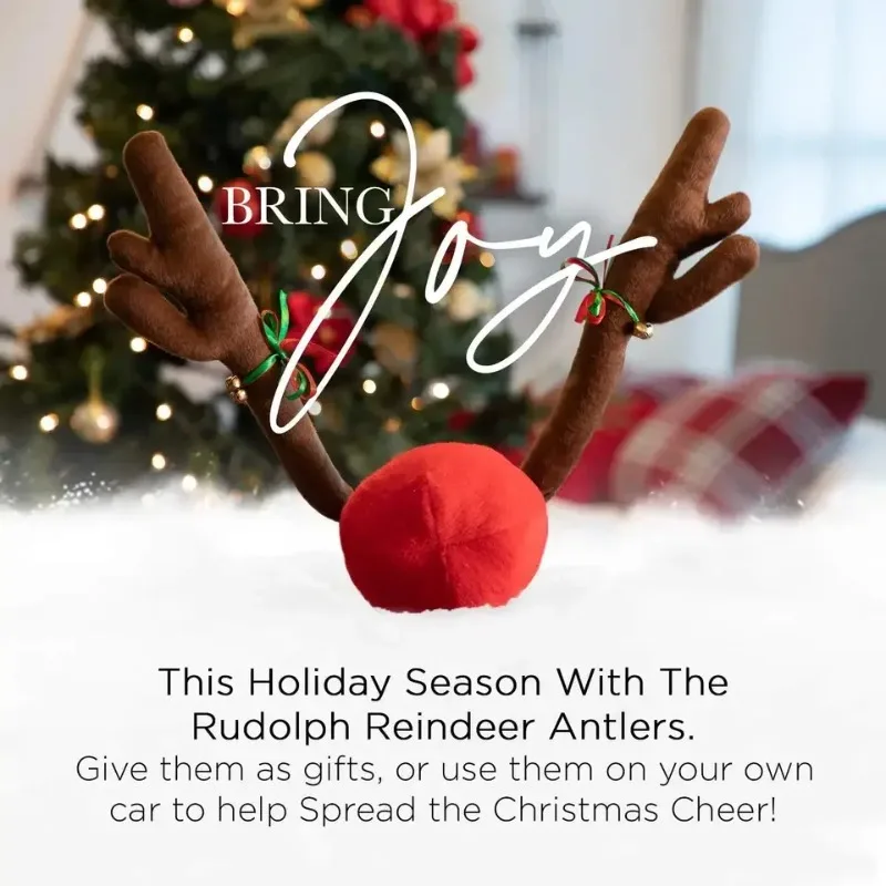 Christmas Car Decoration Set Reindeer Antler Kit