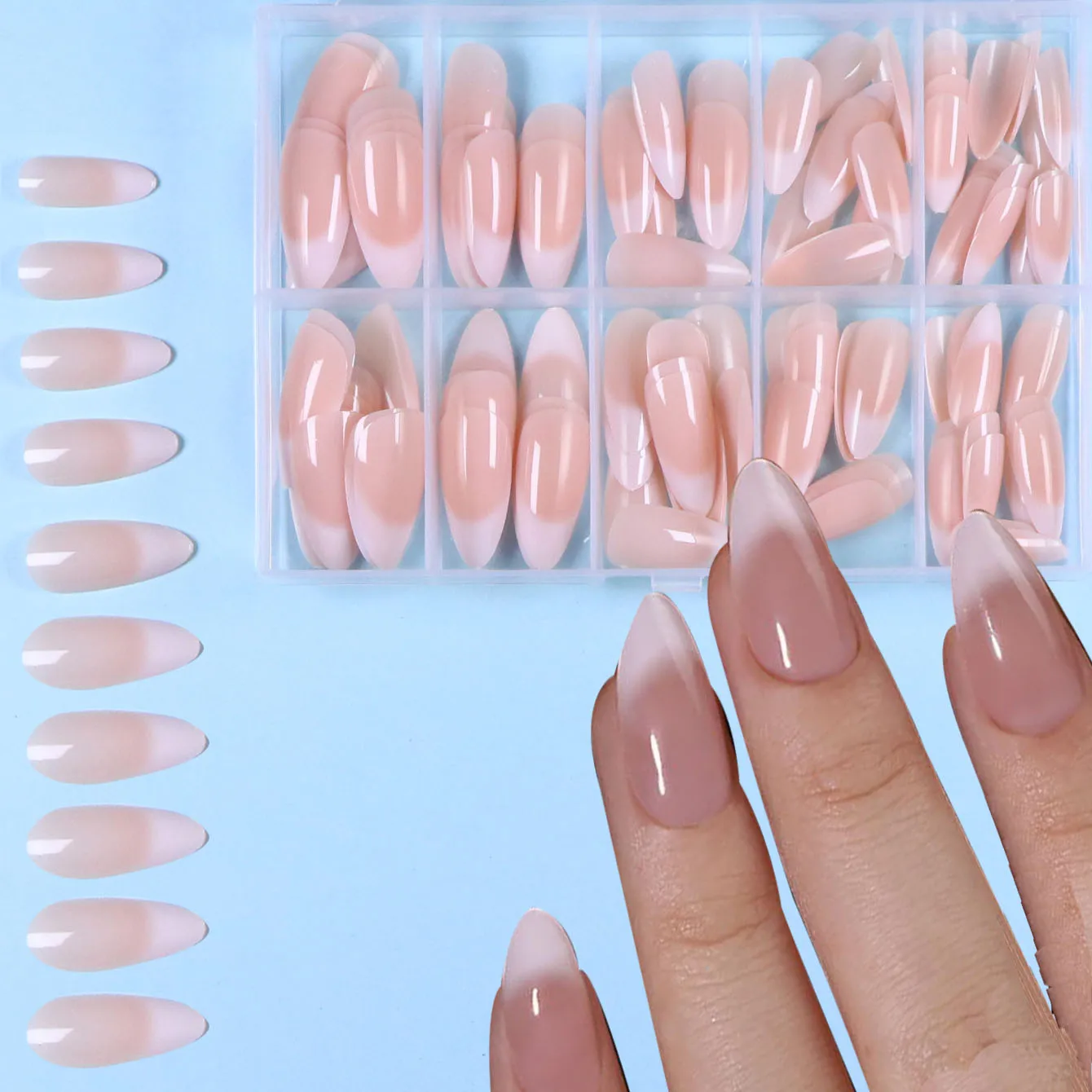 120 Stück - Box Mandelförmige Weiße Französische Kunstnägel für Stilvolle Frauen & Mädchen, Perfekt für den Alltag oder Festliche Anlässe – Detail 11