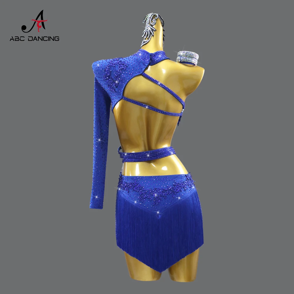 Blue Dress New Latin Dance Suit Party Costumes For Women Girls Competition Parties Ballroom Practice Dancewear Prom Clothes dance dress