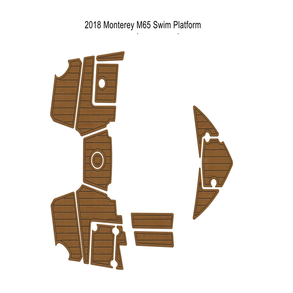 2018 Monterey M65 Swim Platform Step Pad Boat EVA Foam Faux Teak Deck Floor Mat SeaDek MarineMat Gatorstep Style Self Adhesive 2018 monterey 268 ss swim platform step pad boat eva foam faux teak deck floor seadek marinemat gatorstep style self adhesive