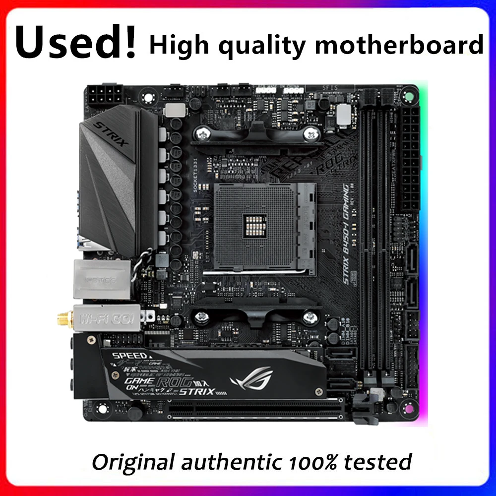 Per B450 Rog Strix B450-I Presa Per Scheda Madre Da Gioco Am4 Per Amd B450 Ddr4 Usb3.0 Sata3 Scheda Madre Desktop Originale Scheda Madre Usata