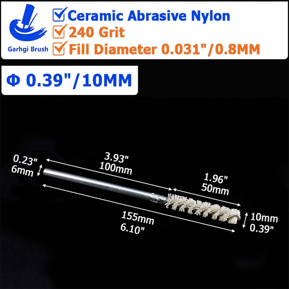 Ceramic Abrasive Nylon Tube Brushes for Surface Prep and Polishing