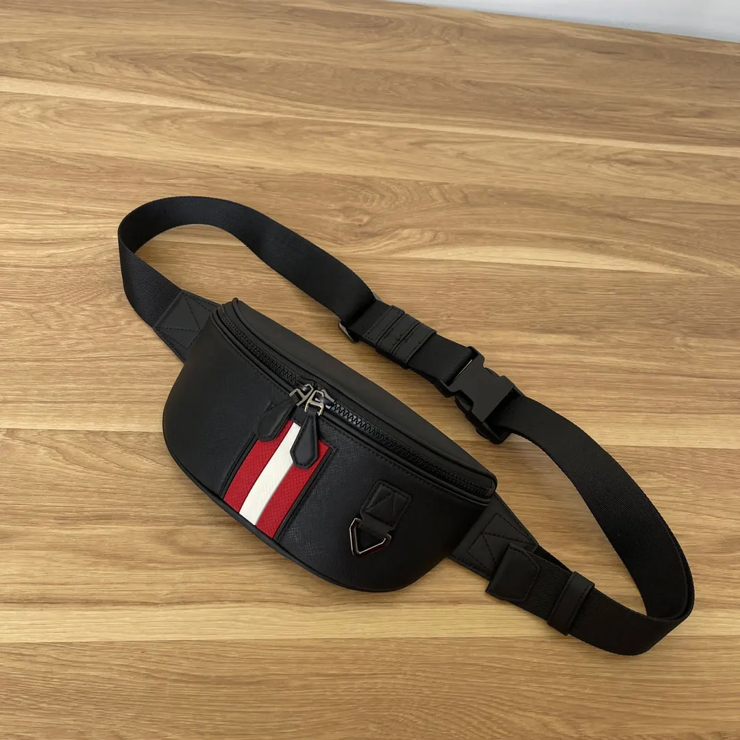 New B Style Chest Bag Fashion Design Striped Causal Business Leather Handbag High Quality Cell Phone Shoulder Straddle Chest Bag