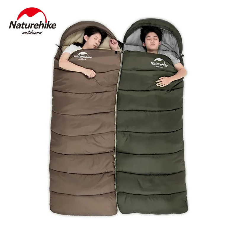 Naturehike BLACKDOG 12℃~-8℃ Envelope Cotton Sleeping Bag Splicable 1-2  Person Camping Quilt Blanket Three Season Tent Outdoor - AliExpress