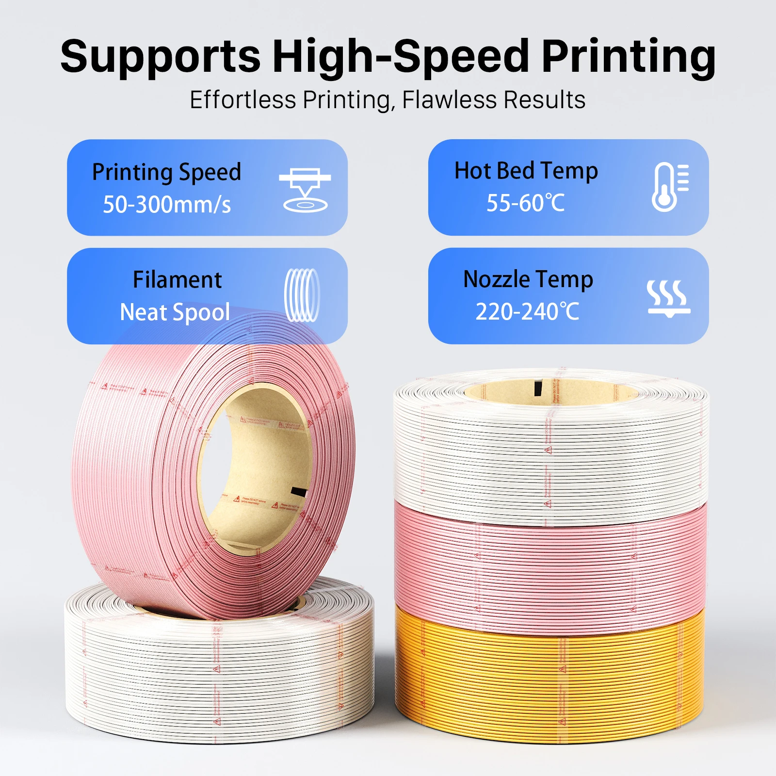 NextShapes PLA 실크 3D 프린터 필라멘트 1 Kg 1.75mm 진공 포장된 친환경 제품 기포 없이 엉킴 없이 사용 가능
