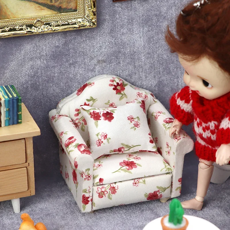 1:12 Miniature Dollhouse Mini Cute Sofa or Pillows for Dolls Kids Simulation Dollhouse Furniture Toy Gift Dollhouse Accessories 4