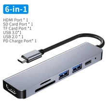 

USB C HUB 3.0 USB Type C Adapter HDMI 4K Type C Hub USB Splitter 3 USB Dock Station RJ45 Card Reader For Macbook Pro Laptop