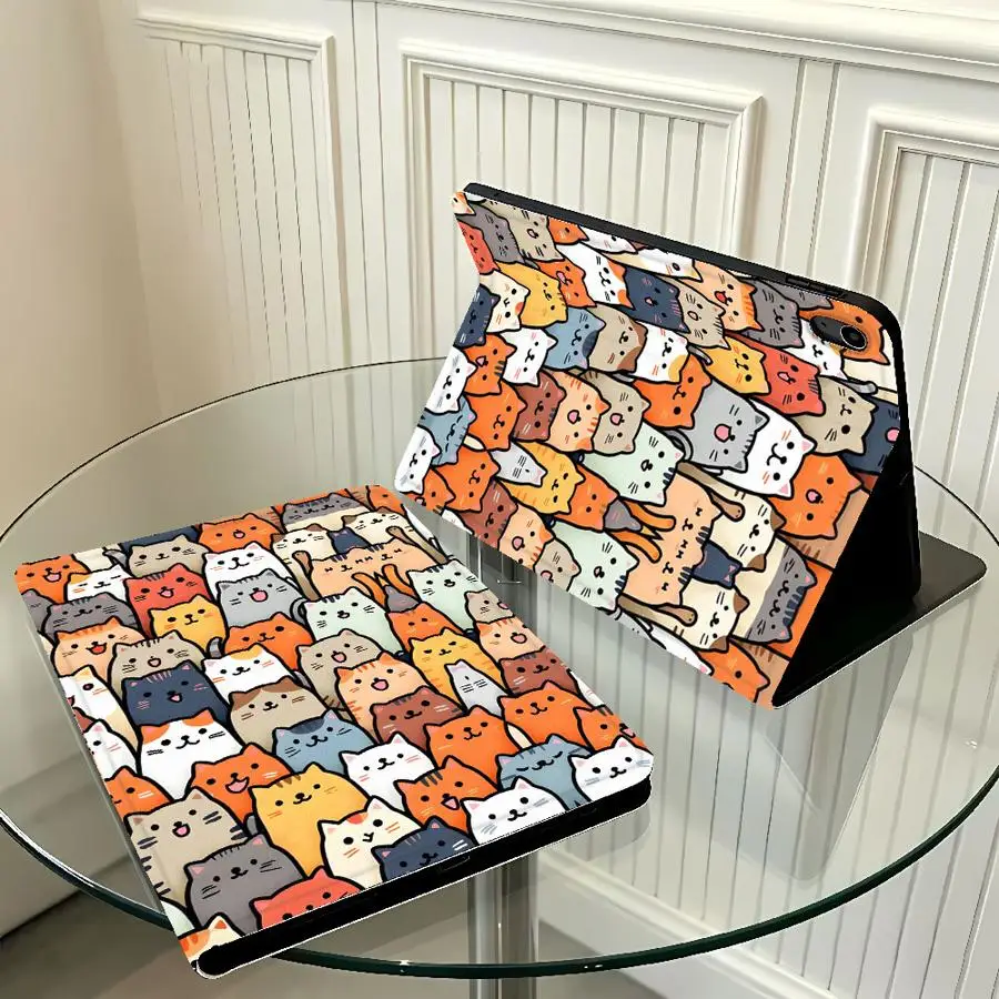 Girly Cute Cats Tablet Case with Pencil Holder