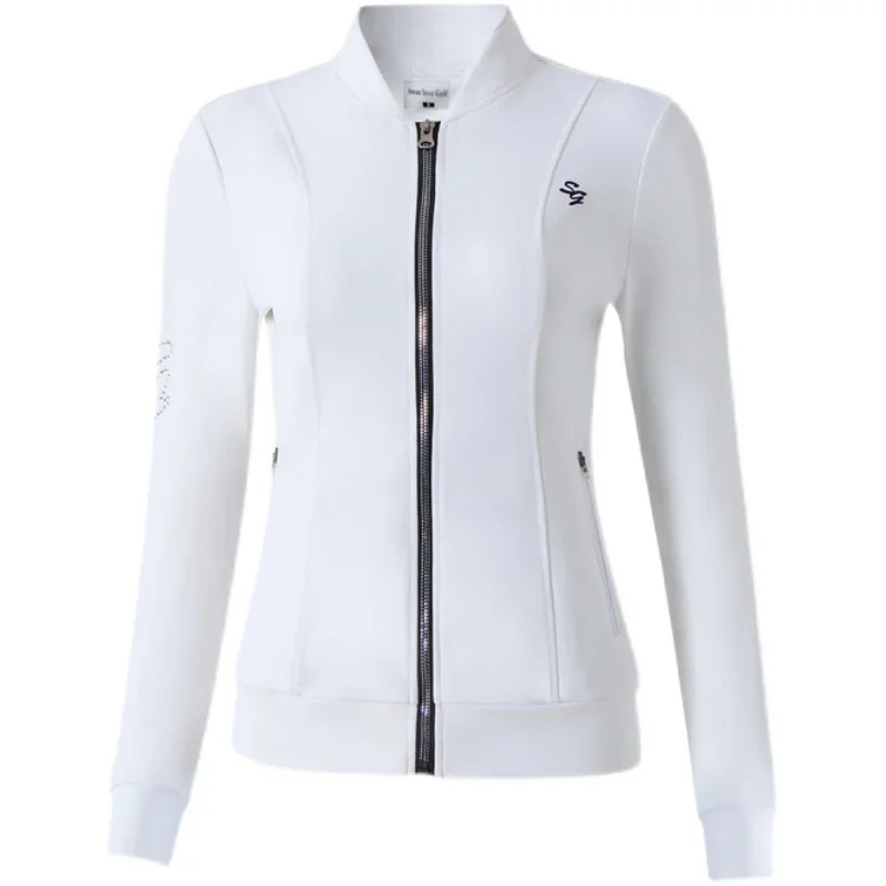 SG Golf Women's Trench Coat Autumn and Winter Elastic Warm Jacket Golf Clothing Zipper Slim-fit Sports Casual Tennis Tops Ladies