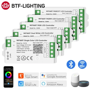 Умный светодиодный контроллер Tuya WiFi Alexa Google Home Bluetooth голосовой CCT RGB RGBW Диммер Светодиодная лампа IOS Android 2,4G 12 В постоянного тока 24 В