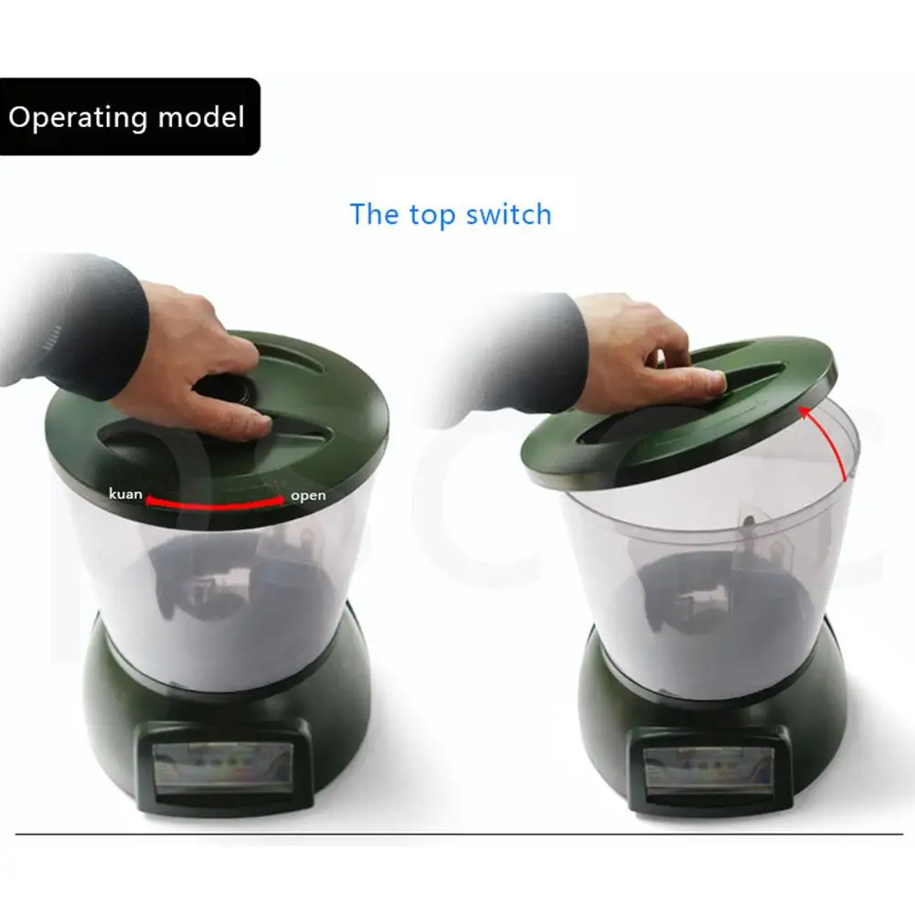 4.25L Automatic Pond Fish Feeder Fish Food Dispenser Digital Aquarium Timer Feeder with LCD Tank Food Feeding Machine
