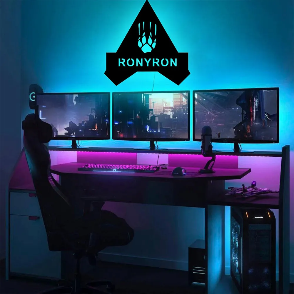 Personnalisé Gamer Tag Pour Twitch Applique Personnalisée En Bois Led Lampe  Usb Night Light Télécommande Pour Changer De Couleur Gamer Tag Neon Sign  Décorations De Veilleuse De Salle De Jeux Veilleuses 