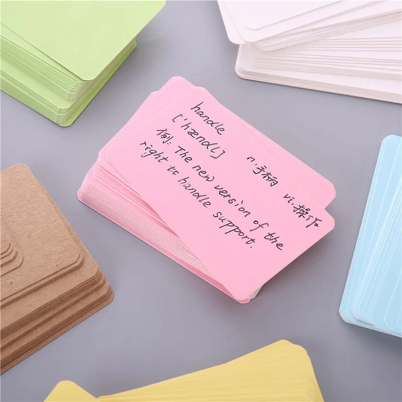 50-100pcs/box Kraft Paper Card Blank Business Card Message Thank You Card Writing Card Label Bookmark Learning Card