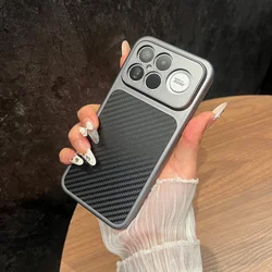 Retro Carbon Fiber Matte Shockproof Magnetic Wireless Charging Case for Redmi K80 Pro (Black)