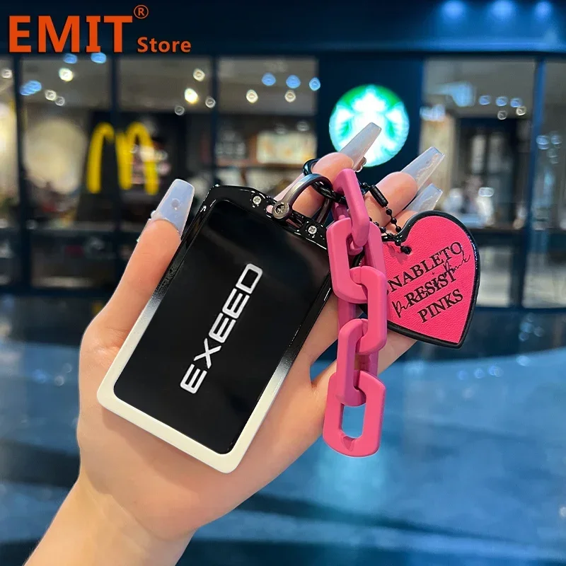 아연 합금 자동차 키 케이스, Chery Exeed RX VX LX TXL FL NFC 카드 원격 보호 가드 커버, 쉘 키체인 포브 액세서리