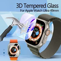 Film de protection d'écran en verre pour Apple Watch Ultra 3 2 49mm 11 10 46/42mm, Film Hydrogel iWatch 9 8 7 6 5 SE 45mm 41mm 44mm 40mm 6