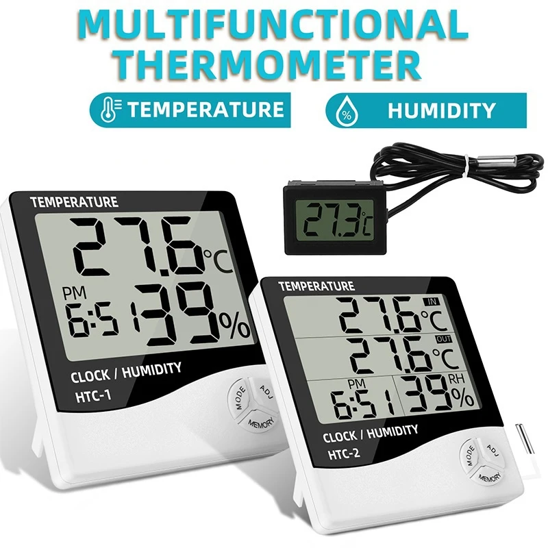 Indoor Outdoor Digital Temperature Humidity Meter HTC1 HTC2