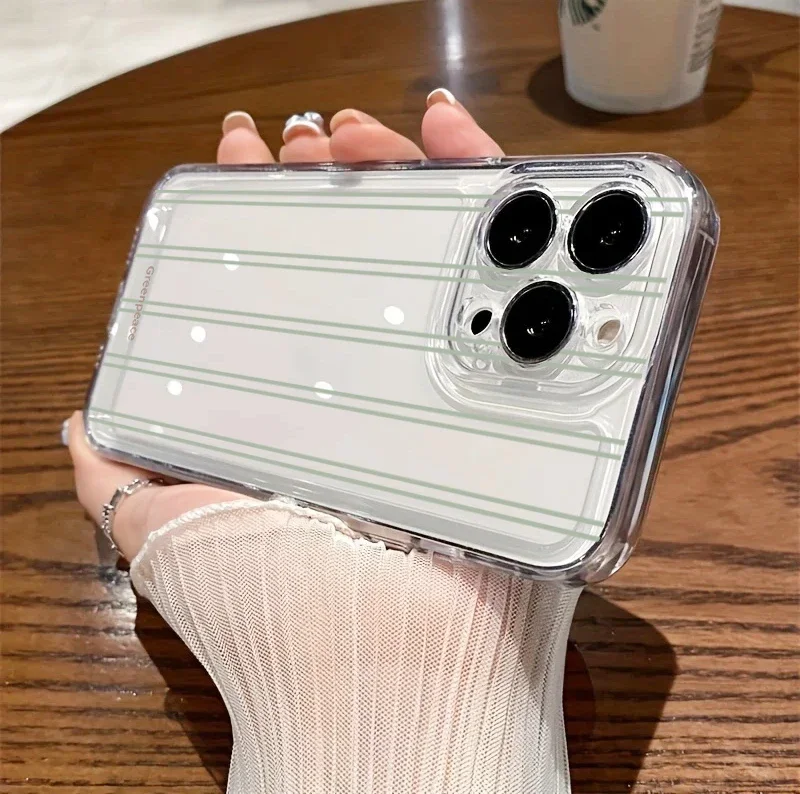 Enhanced Transparent Fresh Vertical Stripe Thin Cover Case