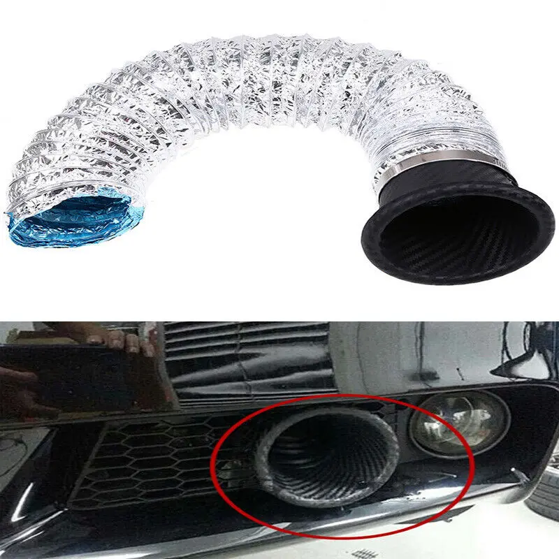 

Fit Universal Car Accessories Front Bumper Turbo Air Intake Pipe Turbine Inlet Funnel Kit Engine Intakes Parts