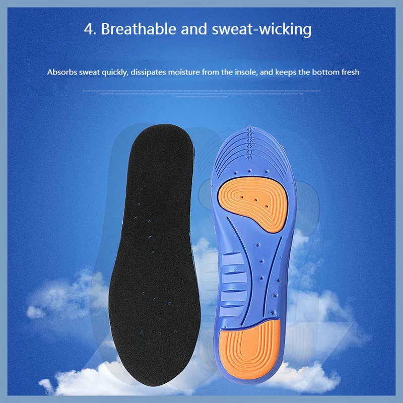 Description Picture 6 of itemElastic Memory Sports Insoles Support Foot Pain Massaging Silicone Insoles Gel Soft Sport Shoes Pad for Women Men Sneakers Sole