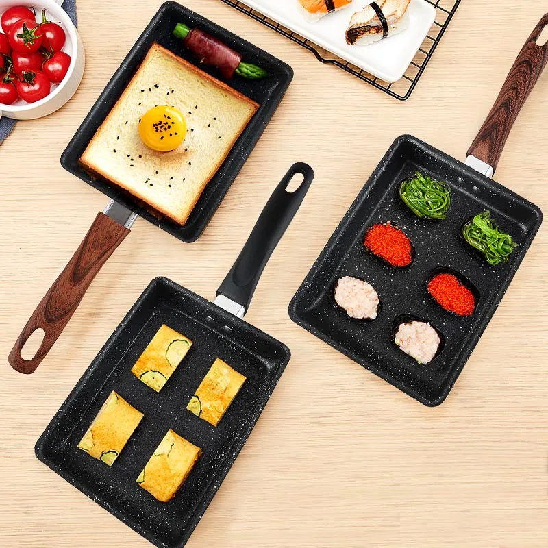 Yuzi Shao Fry Pot Square Flat bottomed Pot Wheat Rice Stone Non stick Pot Steak Pot Pancake Pot Breakfast Pot 3