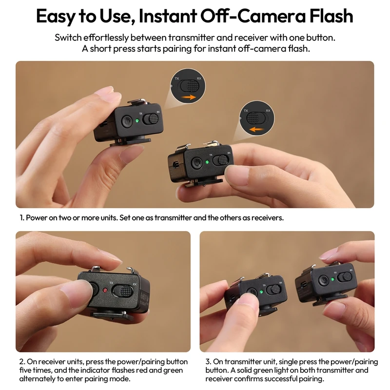 Ulanzi LA10 Mini Flash Trigger with Hot Shoe Mount 8m Stable Connection for Digital Cameras Flash Lights Outdoor Livestreaming