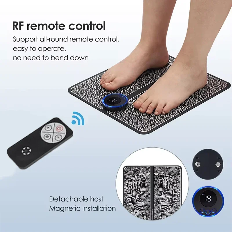 Electric EMS Foot Massager Pad Electrical Muscle Stimulation Foot Massager USB Charging Portable Feet Acupoints Massage Mat