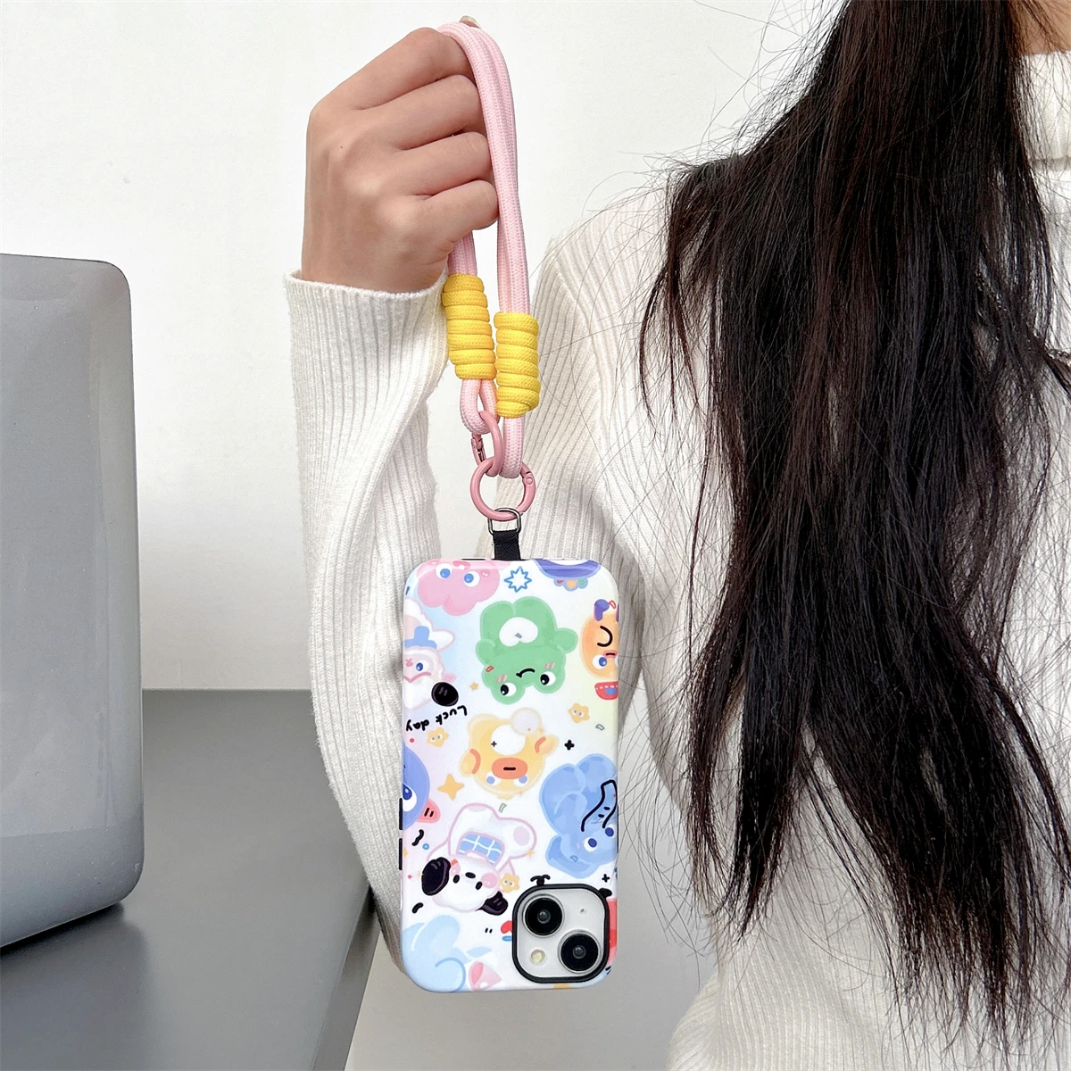 Cute cartoon animals intInclusive Phone Case Two-In-One Film Protective Shell For iPhone 15 14 13 12 11 Pro Max Plus Mini