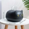 A cute cat tissue box, cartoon tissue box cover, cute black and white cat tissue box, paper storage napkin box, home decoration 3