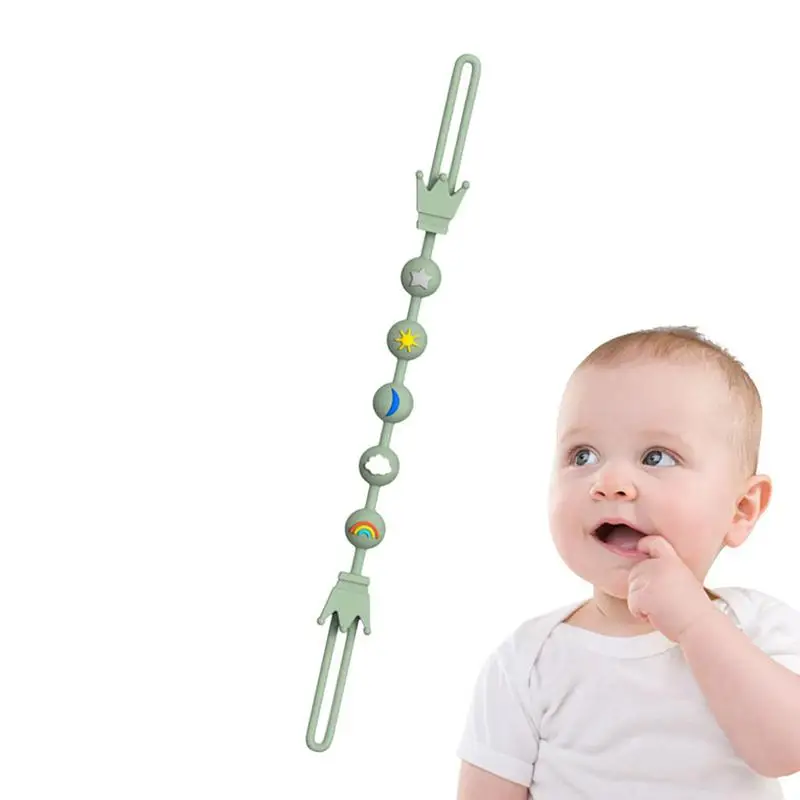 

Силиконовый зажим для соски, Цельный Мягкий гибкий зажим, силиконовая цепочка для соски, ремень для прорезывателя и прорезывателя, эластичный ремешок