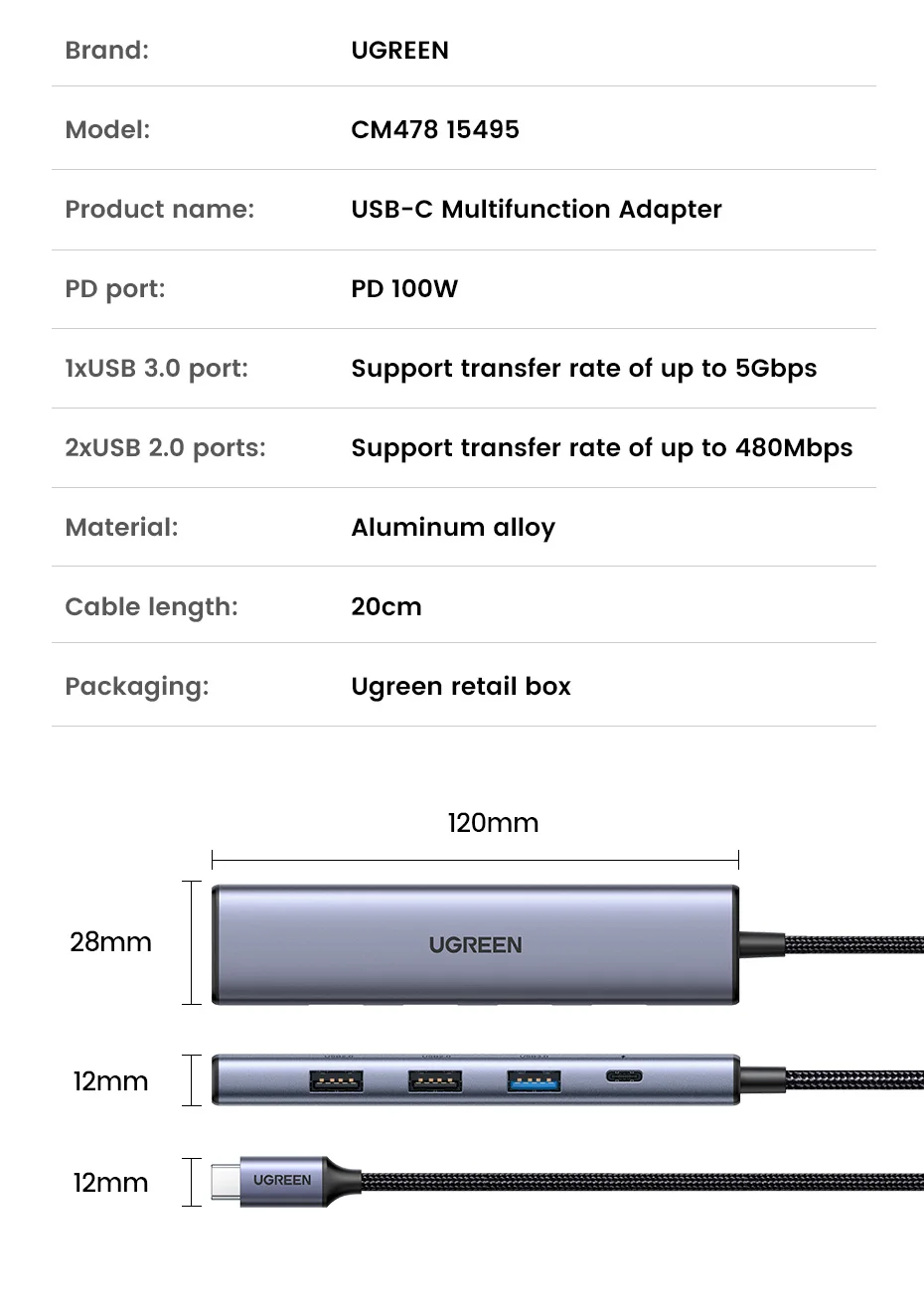 HDMI, 100W, Adaptador Multiport para MacBook Pro,
