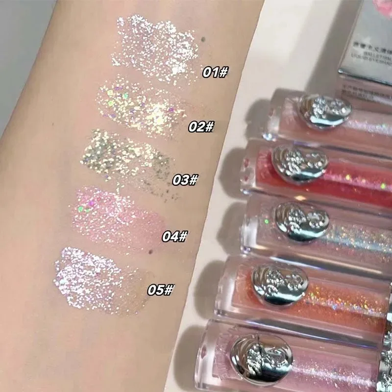 Radiant Glow Pearlescent Glitter Liquid Eyeshadow – Finely Textured, Sparkly, Quick-Dry, Long-Lasting, Smudge-Proof Highlighting Wonder