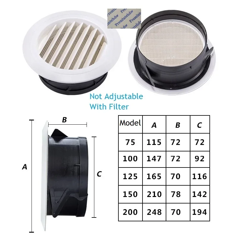 3" 4&ldquo; 5&rdquo; 6&rdquo; 8&rdquo; White ABS Plastic Round Air Vent Grill Cover Diffuser Ventilation Ducting Hose Louver Wall Ceiling Mounted air vent grille ventilation grille air vent cover ducting ventilation cover