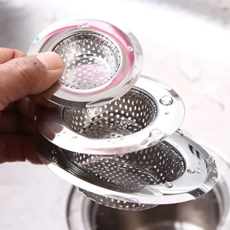 1PCS Stainless Steel Sink Mesh Strainer Filter Kitchen Sink Filter Bathroom Strainer Drain Hole Anti Clog Accessory
