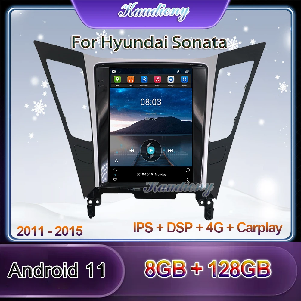 Kaudio ony 10.4 "تسلا نمط أندرويد 10.0 راديو السيارة لشركة هيونداي سوناتا 8 سيارة مشغل وسائط متعددة السيارات لتحديد المواقع والملاحة DSP 2011-2015