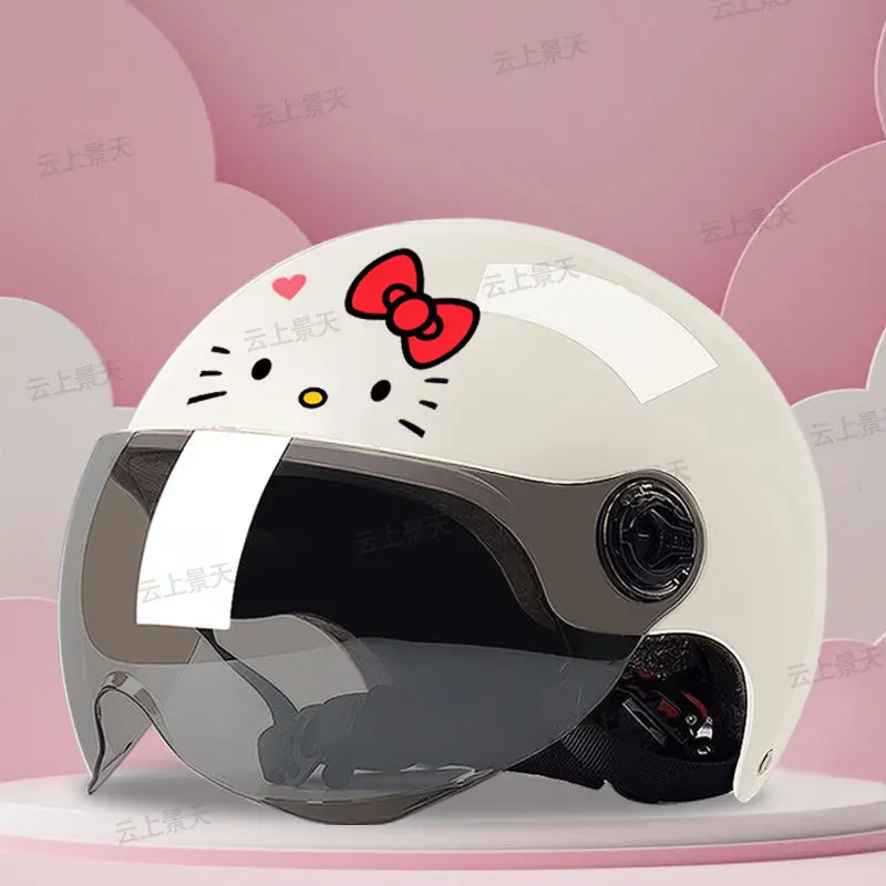 Kawaii Hello Kitty Sanrios casque Anime moto véhicule électrique