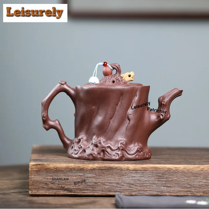 500ml Handmade Yixing Purple Clay Teapots Handmade animals pine Pot Raw Ore Purple Mud Kettle Zisha Tea Set Drinkware Decoration